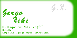 gergo niki business card